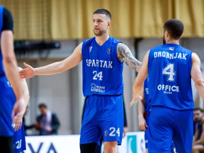 Alen Omić in action during AdmiralBet ABA League 2026/2027 basketball match between Perspektiva Ilirija and Spartak Office Shoes Subotica in Hala Tivoli, Ljubljana, Slovenia on October 10, 2026. Photo: Filip Barbalic