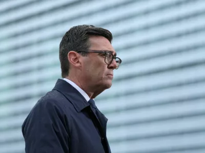 FILE PHOTO: British Prime Minister Andy Burnham gives a television interview following his meeting with German Chancellor Friedrich Merz, in Berlin, Germany, October 8, 2026. Sean Gallup/Pool via REUTERS/File Photo