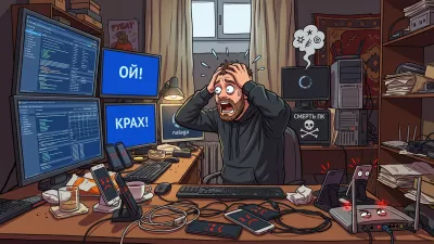 Simbolična ilustracija ruskega hekerja. Ustvarjena z umetno inteligenco.