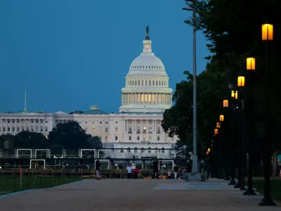FILE PHOTO: The U.S. Capitol, as viewed from the National Mall, at blue hour in Washington, D.C., U.S., September 1, 2026. REUTERS/Kylie Cooper/File Photo