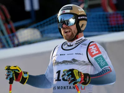 FILE PHOTO: Alpine Skiing - FIS Alpine Ski World Cup - Men's Downhill Training - Crans-Montana, Switzerland - January 31, 2026 Norway's Aleksander Aamodt Kilde reacts after his run during training REUTERS/Romina Amato/File Photo