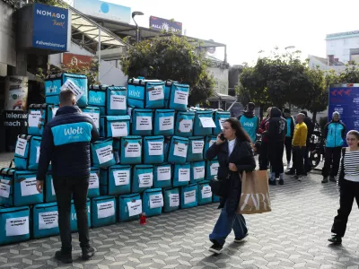 16.10.2026. Protest dostavljalcev Wolt.