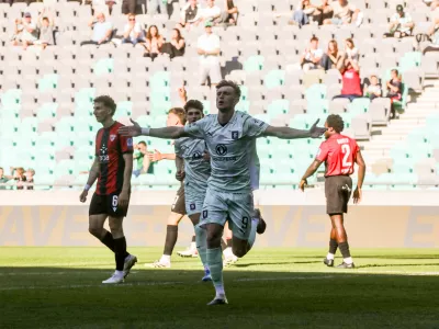 - Dino Kojič, 1. gol, - 33. krog 1. slovenske lige Telemach v nogometu, NK Oplimpija - NK Primorje.//FOTO: Bojan Velikonja