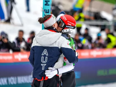 Planica 29.03.2026Skoki narciarskie. FIS Puchar Swiata w Lotach Narciarskich w Planicy. Sezon 2025/2026. Konkurs indywidualny mezczyzn --- Ski Jumping. FIS Ski Flying World Cup in Planica, Slovenia. Season 2025/2026. Men's individual competition. Person shown: Lisa Eder Manuel Fettner,Image: 1087205815, License: Rights-managed, Restrictions: *** World Rights Except Poland *** POLOUT, Model Release: no 