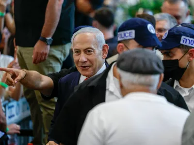 Israeli Prime Minister Benjamin Netanyahu meets members of the public at a mall, ahead of Israel's national election, in Ramla, Israel October 19, 2026. REUTERS/Amir Cohen