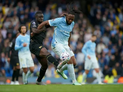 FILE PHOTO: Soccer Football - Premier League - Manchester City v Ipswich Town - Etihad Stadium, Manchester, Britain - October 17, 2026 Manchester City's Antoine Semenyo in action with Ipswich Town's Azor Matusiwa REUTERS/Ian Hodgson EDITORIAL USE ONLY. NO USE WITH UNAUTHORIZED AUDIO, VIDEO, DATA, FIXTURE LISTS, CLUB/LEAGUE LOGOS OR 'LIVE' SERVICES. ONLINE IN-MATCH USE LIMITED TO 120 IMAGES, NO VIDEO EMULATION. NO USE IN BETTING, GAMES OR SINGLE CLUB/LEAGUE/PLAYER PUBLICATIONS. PLEASE CONTACT YOUR ACCOUNT REPRESENTATIVE FOR FURTHER DETAILS../File Photo