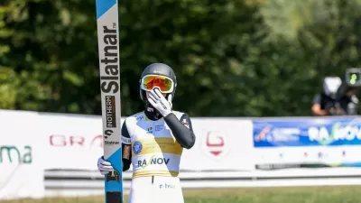 Ema KLINEC, SLO, bib number 37, Action Photo, Women's Individual Large Hill at FIS Ski Jumping Summer Grand Prix in Rasnov, Romania, 2026-09-20, Photo Credit: action press Julia PiatkowskaFIS Ski Jumping Summer Grand Prix in Rasnov, Romania - 20 Sep 2026,Image: 1136677126, License: Rights-managed, Restrictions:, Model Release: no 
