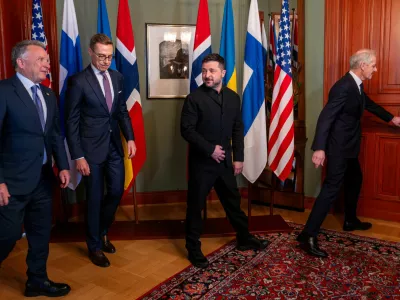 Ukrainian President Volodymyr Zelenskiy meets US Special Envoy Steve Witkoff, Norwegian Prime Minister Jonas Gahr Store and Finnish President Alexander Stubb in Oslo, Norway, October 20, 2026. NTB/Heiko Junge /via REUTERS  ATTENTION EDITORS - THIS IMAGE WAS PROVIDED BY A THIRD PARTY. NORWAY OUT