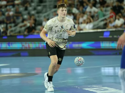 Zagreb, Arena Zagreb, September 9, 2026. EHF Champions League Men 2026/27 Group Phase, HC Zagreb - RK Celje Pivovarna Lasko 31:29 ANZIC Aljus 8,Image: 1132905909, License: Rights-managed, Restrictions: PUBLICATIONxNOTxINxCRO, Model Release: no 