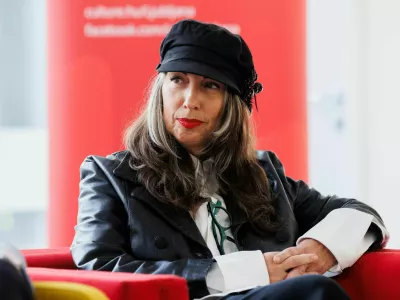 Ljubljana, Lisztov institut.Novinarska konferenca s predstavitvijo Ljubljanskega tedna mode (LJFW), ki bo med 16. in 19. oktobrom, sodelovali so soustanoviteljica in izvrsna producentka LJFW Melinda Rebrek, madzarski modni fotograf Adam Jelen, madzarska modna oblikovalka Kata Szegedi in madzarska manekenka Eniko Mihalik.