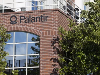 Palo Alto, CA, USA - Apr 30, 2022: Exterior view of the Palantir office in Palo Alto, California. Palantir Technologies is an American software company that specializes in big data analytics.