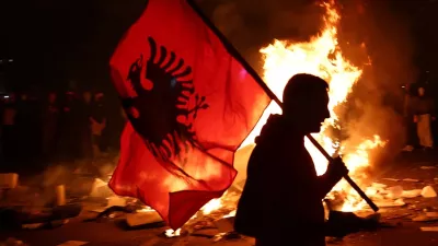 Protesti v Albaniji. Foto: REUTERS/Florion Goga