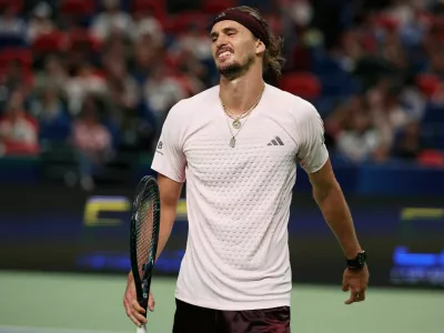 Tennis - ATP Masters 1000 - Shanghai Masters - Qizhong Forest Sports City Arena, Shanghai, China - October 17, 2026 Germany's Alexander Zverev reacts during his semi final match against Spain's Alejandro Davidovich Fokina REUTERS/Go Nakamura