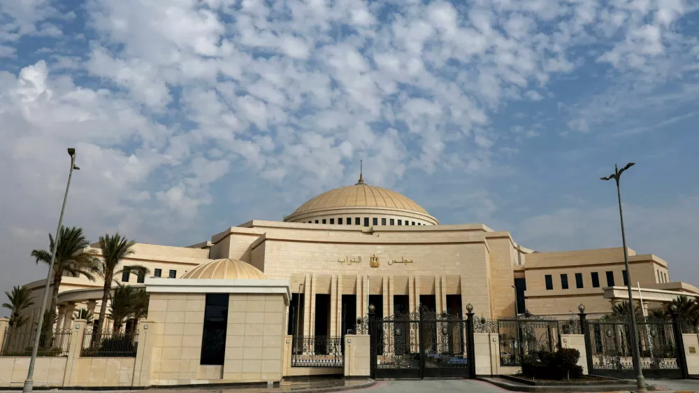 The Egyptian Parliament building in the New Administrative Capital (NAC), east of Cairo, Egypt, October 26, 2026. On the day parliament voted to authorize military support for Saudi Arabia against Yemen's Iran-aligned Houthi movement, if requested. REUTERS/Mohamed Abdel-Ghany