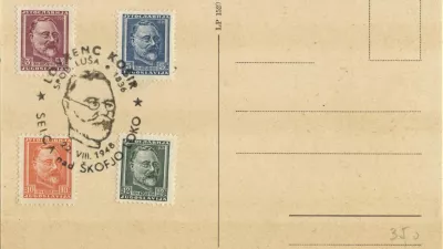 Muzej po&scaron;te in telekomunikacij: priložnostne po&scaron;tne znamke s portretom Lovrenca Ko&scaron;irja iz leta 1948