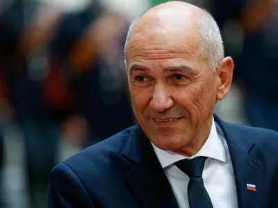 Slovenia's Prime Minister Janez Jansa at Chigi Palace as he meets Italian Prime Minister Giorgia Meloni (not pictured) in Rome, Italy, October 5, 2026. REUTERS/Remo Casilli