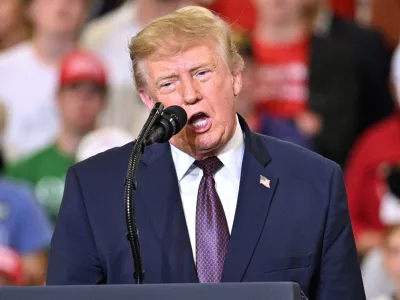 President Donald Trump speaks at a campaign rally at the Shoemaker Center at Ohio University Chillicothe in Chillicothe, Ohio, Wednesday, Oct. 28, 2026. (AP Photo/Jon Cherry)