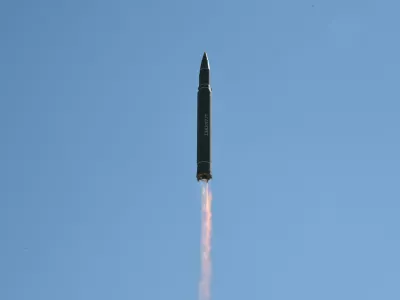 The intercontinental ballistic missile Hwasong-14 is seen during its test in this undated photo released by North Korea's Korean Central News Agency (KCNA) in Pyongyang, July, 4 2017. KCNA/via REUTERS ATTENTION EDITORS - THIS IMAGE WAS PROVIDED BY A THIRD PARTY. REUTERS IS UNABLE TO INDEPENDENTLY VERIFY THIS IMAGE. NO THIRD PARTY SALES. SOUTH KOREA OUT.
