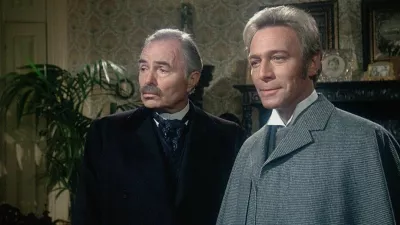 MEURTRE PAR DECRETMURDER BY DECREE1979de Bob ClarkJames MasonChristopher Plummer.d'apres le personnage Sherlock Holmes de Sir Arthur Conan Doylebased on the character Sherlock Holmes created by Sir Arthur Conan Doyled'apres le livre de Elwyn Jones, Stephen Knight et John Lloydbased on the book by Elwyn Jones, Stephen Knight 1800's; 19eme siecle; 19th century; XIXeme siecle; epoque victorienne; victorian era; sherlock holmes; Dr. Watson,Image: 698735907, License: Rights-managed, Restrictions: Restricted to editorial use related to the film or the individuals involved (producers, directors, authors, actors, etc.)The rights of publicity of any person depicted in the photos are not grantedMandatory credit of the film company and photographer, Model Release: no / Foto: Famous Players - Highlight - Canadian Film Development Corporation (cfdc) - Murder By Decree Productions