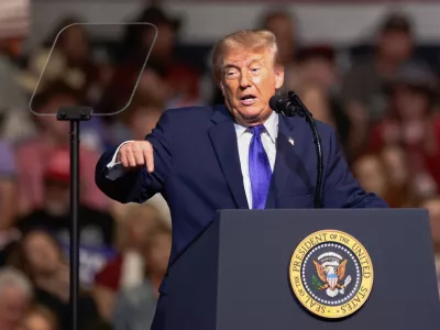 President Donald Trump speaks during a campaign rally at Rock Hill Sports and Event Center, Thursday, Oct. 29, 2026, in Rock Hill, S.C. (AP Photo/Scott Kinser)