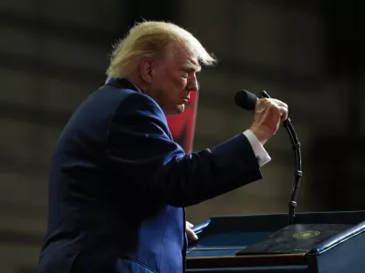 President Donald Trump speaks during a campaign rally at Rock Hill Sports and Event Center, Thursday, Oct. 29, 2026, in Rock Hill, S.C. (AP Photo/Alex Brandon)