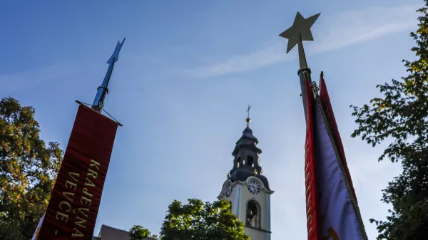 Prapor&scaron;čaki, cerkev in NOB- 10.09.2020 - Stalna razstava Sv. Urh v času druge svetovne vojne (1941&ndash;1945) v prenovljeni stavbi nekdanji mežnariji, ki je bila po dolgotrajnem postopku denacionalizacije leta 2015 vrnjena v last Mestni občini Ljubljana, //FOTO: Bojan Velikonja