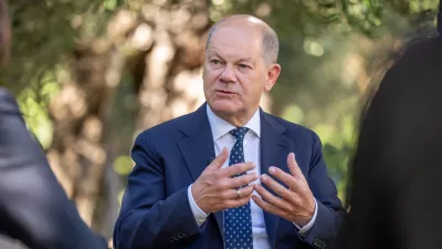 15 June 2024, Italy, Bari: German Chancellor Olaf Scholz, speaks during a TV interview after the conclusion of the G7 summit. The heads of state and government of the industrialized nations USA, Canada, Great Britain, France, Italy, Germany and Japan met for their annual summit in a luxury hotel in Borgo Egnazia in Apulia in the south of Italy. Photo: Michael Kappeler/dpa