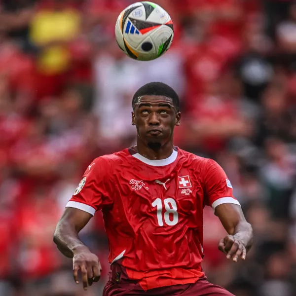 15 June 2024, North Rhine-Westphalia, Cologne: Switzerland's Kwadwo Duah in action during the UEFA EURO 2024 Group A soccer match between Hungary and Switzerland at Cologne Stadium. Photo: Marius Becker/dpa