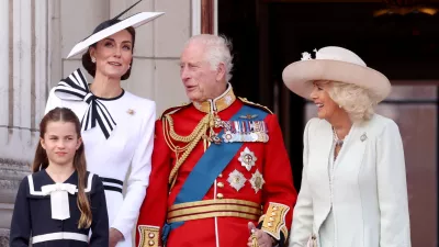 Britain's King Charles, Queen Camilla, Catherine, Princess of Wales and Princess Charlotte appear on the balcony of Buckingham Palace as part of the Trooping the Colour parade to honour Britain's King Charles on his official birthday in London, Britain, June 15, 2024. REUTERS/Hollie Adams   TPX IMAGES OF THE DAY