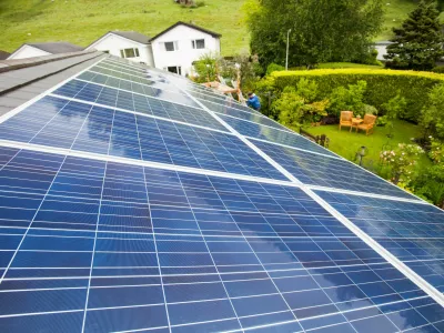 CWY2CC solar panels on a house roof in Ambleside, UK.