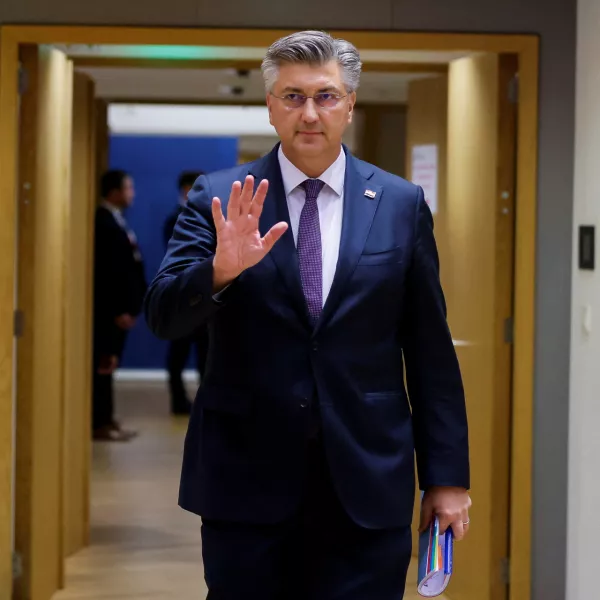 Croatia's Prime Minister Andrej Plenkovic walks on the day of a European Union leaders informal summit in Brussels, Belgium June 17, 2024. REUTERS/Johanna Geron