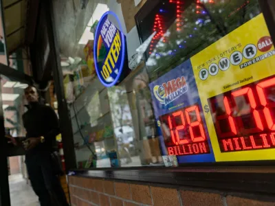 A digital billboard advertising Mega Millions Jackpot of 1.28 billion dollars is displayed in New York City, U.S., July 29, 2022. REUTERS/Jeenah Moon