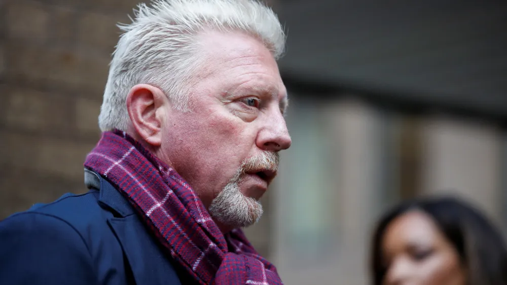 Former tennis player Boris Becker arrives at Southwark Crown Court for his bankruptcy offences trial in London, Britain, March 21, 2022. REUTERS/Peter Nicholls