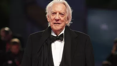 FILE - Actor Donald Sutherland appears at the premiere of the film "The Burnt Orange Heresy" at the 76th edition of the Venice Film Festival, Venice, Italy, on Sept. 7, 2019. Sutherland, the towering Canadian actor whose career spanned "M.A.S.H." to "The Hunger Games," has died at 88. (Photo by Arthur Mola/Invision/AP, File)