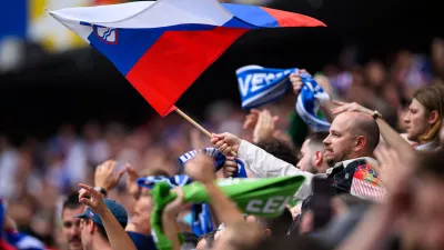 Nemcija, Munchen.Tekma nogometnega evropskega prvenstva Euro 2024 med Slovenijo in Srbijo.Slovenski navijaci.