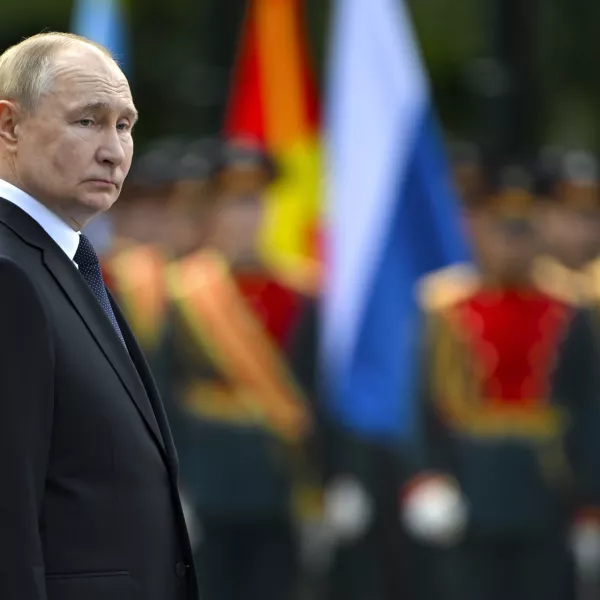 Russian President Vladimir Putin attends a wreath laying ceremony at the Tomb of Unknown Soldier near the Kremlin Wall in Moscow, Russia, on Saturday, June 22, 2024, marking the 83rd anniversary of the Nazi invasion of the Soviet Union and on the Day of Memory and Sorrow. (Sergei Guneyev, Sputnik, Kremlin Pool Photo via AP)