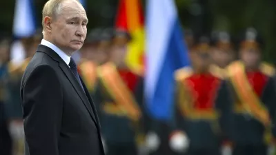 Russian President Vladimir Putin attends a wreath laying ceremony at the Tomb of Unknown Soldier near the Kremlin Wall in Moscow, Russia, on Saturday, June 22, 2024, marking the 83rd anniversary of the Nazi invasion of the Soviet Union and on the Day of Memory and Sorrow. (Sergei Guneyev, Sputnik, Kremlin Pool Photo via AP)