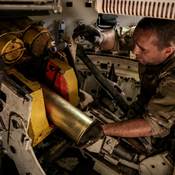 A serviceman of the 24th Mechanized brigade named after King Danylo of the Ukrainian Armed Forces loads a shell inside a 2S1 Gvozdika self-propelled howitzer while firing towards Russian troops in a front line, amid Russia's attack on Ukraine, near the town of Chasiv Yar in Donetsk region, Ukraine June 22, 2024. Oleg Petrasiuk/Press Service of the 24th King Danylo Separate Mechanized Brigade of the Ukrainian Armed Forces/Handout via REUTERS ATTENTION EDITORS - THIS IMAGE HAS BEEN SUPPLIED BY A THIRD PARTY.