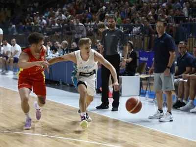 Luka Rupnik- 06.08.2022 – košarka – Slovenija: Črna gora, pripravljalna prijateljska tekma gora pred začetkom EP v Nemčiji. //FOTO: Luka Cjuha