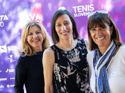 Mima Jausovec, Katarina Srebotnik and Biljana Veselinovic at farewell of Katarina Srebotnik to tennis career during day 8 of WTA 250 Zavarovalnica Sava Portoroz, on September 18, 2022 in Stadium Marina, Portoroz / Portorose, Slovenia. Photo by Matic Klansek Velej / Sportida