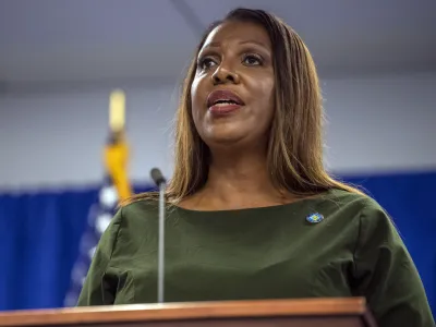 New York Attorney General Letitia James speaks during a press conference, Wednesday, Sept. 21, 2022, in New York. New York's attorney general sued former President Donald Trump and his company on Wednesday, alleging business fraud involving some of their most prized assets, including properties in Manhattan, Chicago and Washington, D.C.<br> (AP Photo/Brittainy Newman)