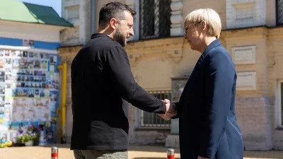 Ukraine's President Volodymyr Zelenskiy meets with Slovenian President Natasa Pirc Musar, amid Russia's attack on Ukraine, in Kyiv, Ukraine June 28, 2024. Ukrainian Presidential Press Service/Handout via REUTERS ATTENTION EDITORS - THIS IMAGE HAS BEEN SUPPLIED BY A THIRD PARTY.