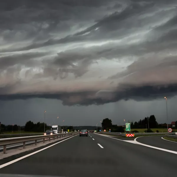 - Nevihta, nevihtni oblak. Štajerska avtocesta Maribor Ljubljana- 19.07.2023 – vreme - oranžno opozorilo za celotno Slovenijo – nevihtni pas - nevihte //FOTO: