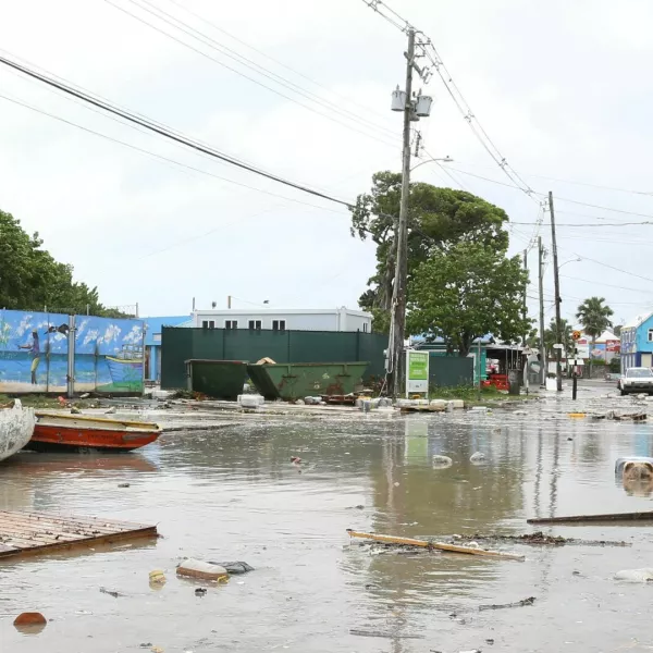 Debris fills a street in the Hastings neighborhood after Hurricane Beryl passed in Bridgetown, Barbados July 1, 2024. REUTERS/Nigel R Browne