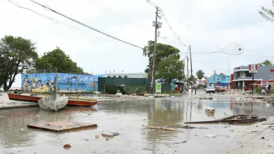 Debris fills a street in the Hastings neighborhood after Hurricane Beryl passed in Bridgetown, Barbados July 1, 2024. REUTERS/Nigel R Browne