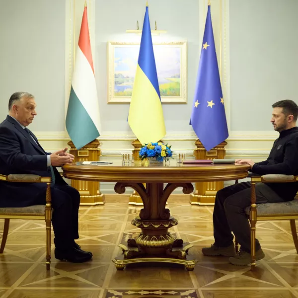 Ukraine's President Volodymyr Zelenskiy meets with Hungary's Prime Minister Viktor Orban, amid Russia's attack on Ukraine, in Kyiv, Ukraine July 2, 2024. Ukrainian Presidential Press Service/Handout via REUTERS ATTENTION EDITORS - THIS IMAGE HAS BEEN SUPPLIED BY A THIRD PARTY.