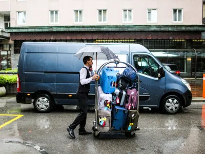 ﻿- 28.05.2019 - Hotel Union v Ljubljani - turizem - turisti - popotniki - potovalni kovčki - kovček <br><br><br>//FOTO: Bojan Velikonja