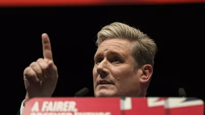 FILE - Keir Starmer, the leader of Britain's Labour Party makes his speech at the party's annual conference in Liverpool, England, Tuesday, Sept. 27, 2022. (AP Photo/Jon Super, File)