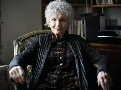 FILE - Canadian author Alice Munro is photographed during an interview in Victoria, B.C. Tuesday, Dec.10, 2013. (Chad Hipolito/The Canadian Press via AP, File)