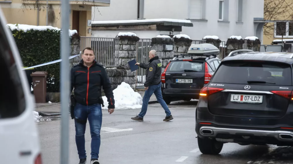 20.01.2023 - Oražnova ulica v Ljubljani - streljanje - strelski obračun zaradi starih zamer, povezanih z drogami - ustrelili Igorja MančićaFoto: Luka Cjuha